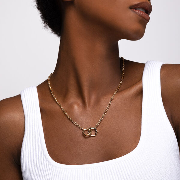 Yellow Gold Interlock Necklace