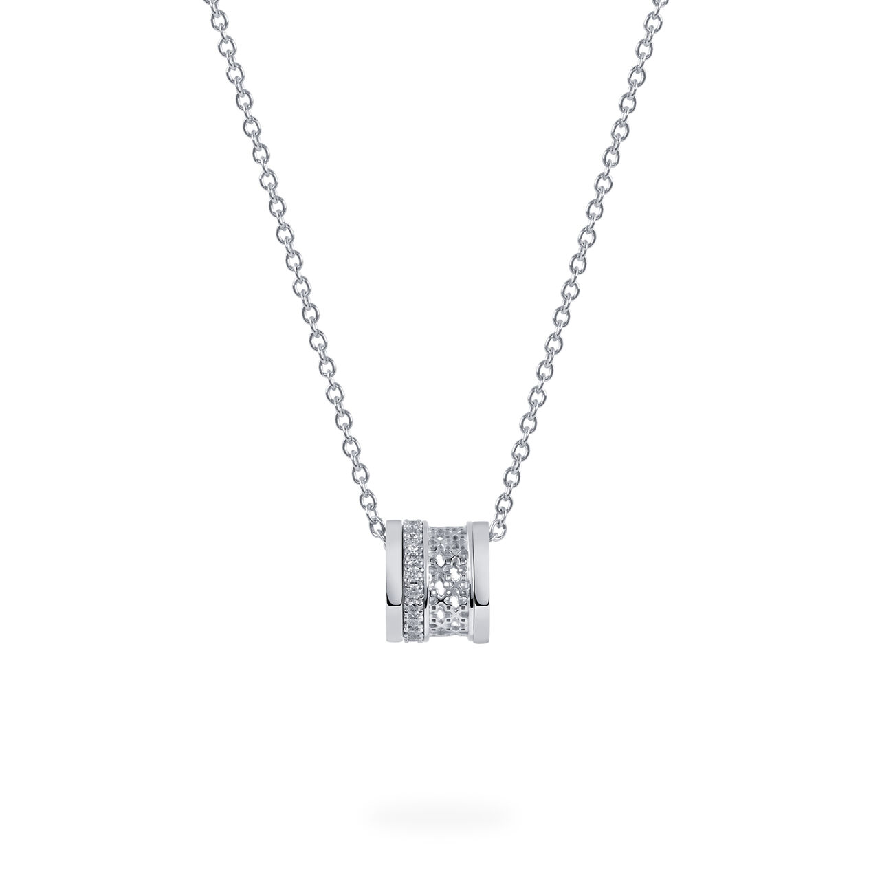 bijoux birks muse dare to dream white gold diamond stacked pendant image number 0
