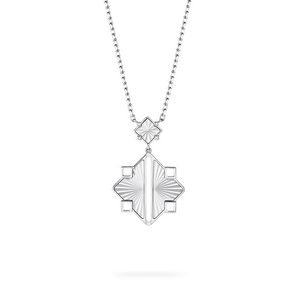 Guilloché Sterling Silver Drop Pendant