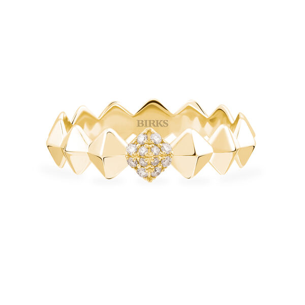 Bague empilable en diamants Rock & Pearl, Or jaune