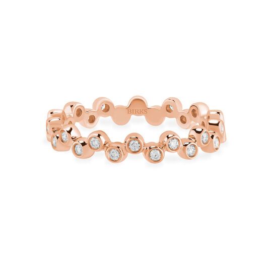 bijoux birks iconic stackable rose gold and diamond splash ring image number 0
