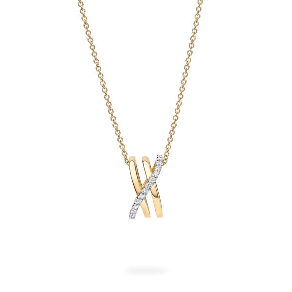 Three-Row Gold Hoop Pendant