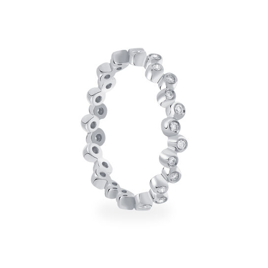Stackable Diamond Splash Ring, White Gold image number 1