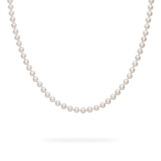 Birks Essentials 7.5-8 mm Cultured Freshwater Pearl Necklace in Sterling Silver 450017311239 Front image number 3