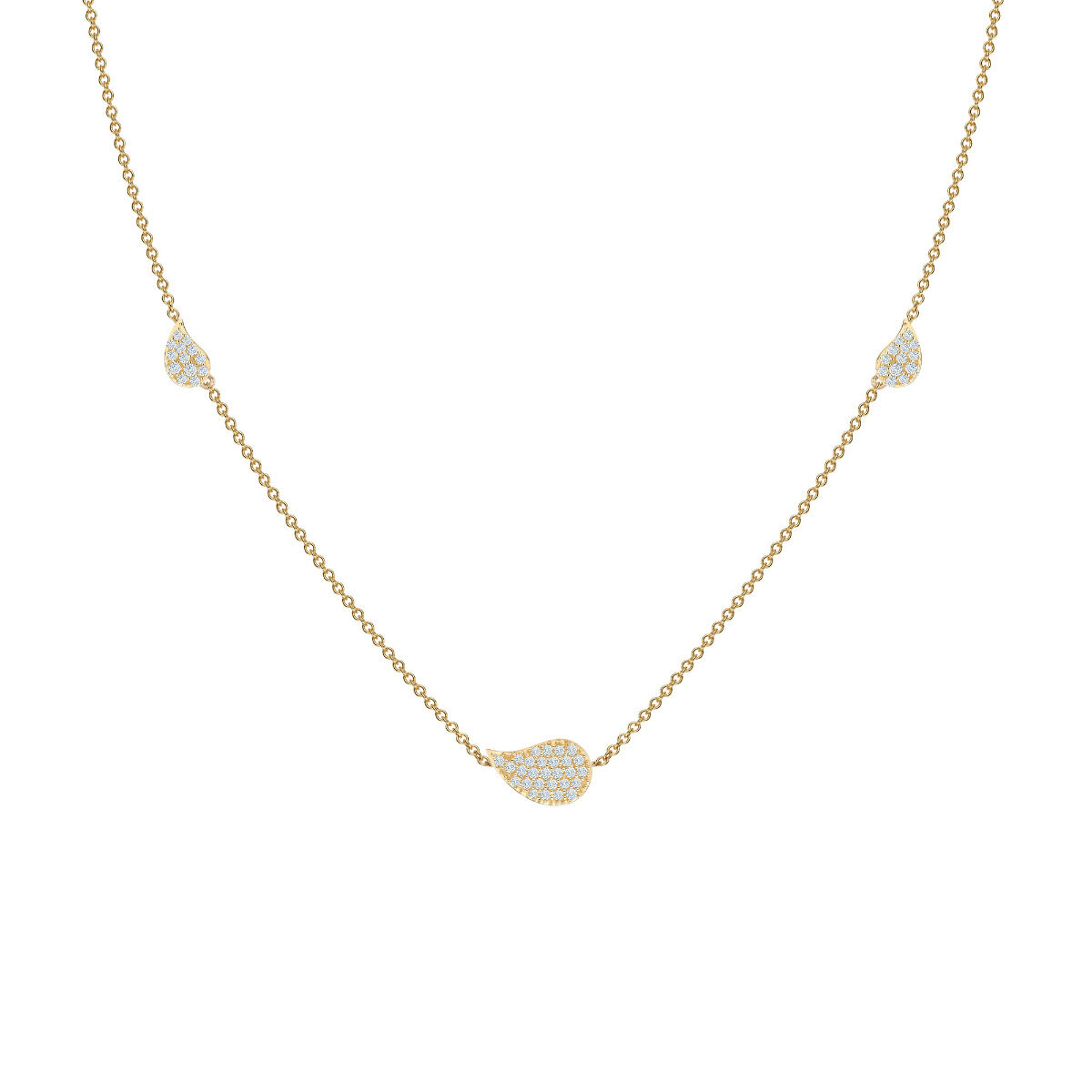 Yellow Gold and Diamond Station Necklace Birks Petale