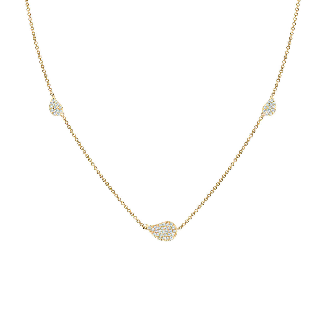 bijoux birks petale yellow gold and diamond station necklace image number 0