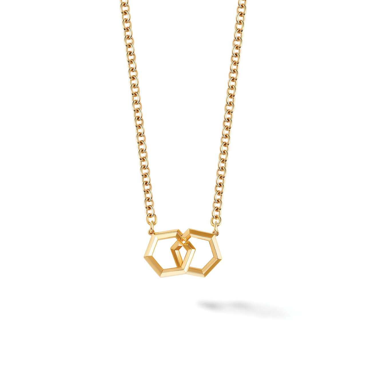 Bijoux Birks Bee Chic Bold Yellow Gold Hexagons Interlocking Pendant image number 0