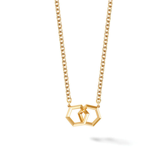 Bijoux Birks Bee Chic Bold Yellow Gold Hexagons Interlocking Pendant image number 0