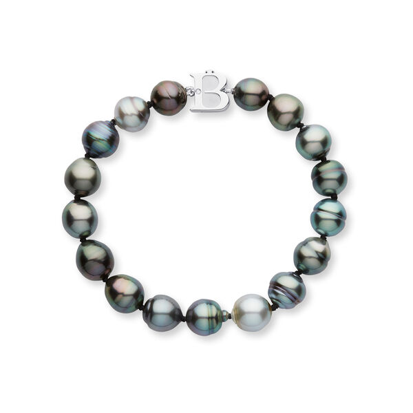 8-10 mm White Gold Tahitian Bracelet