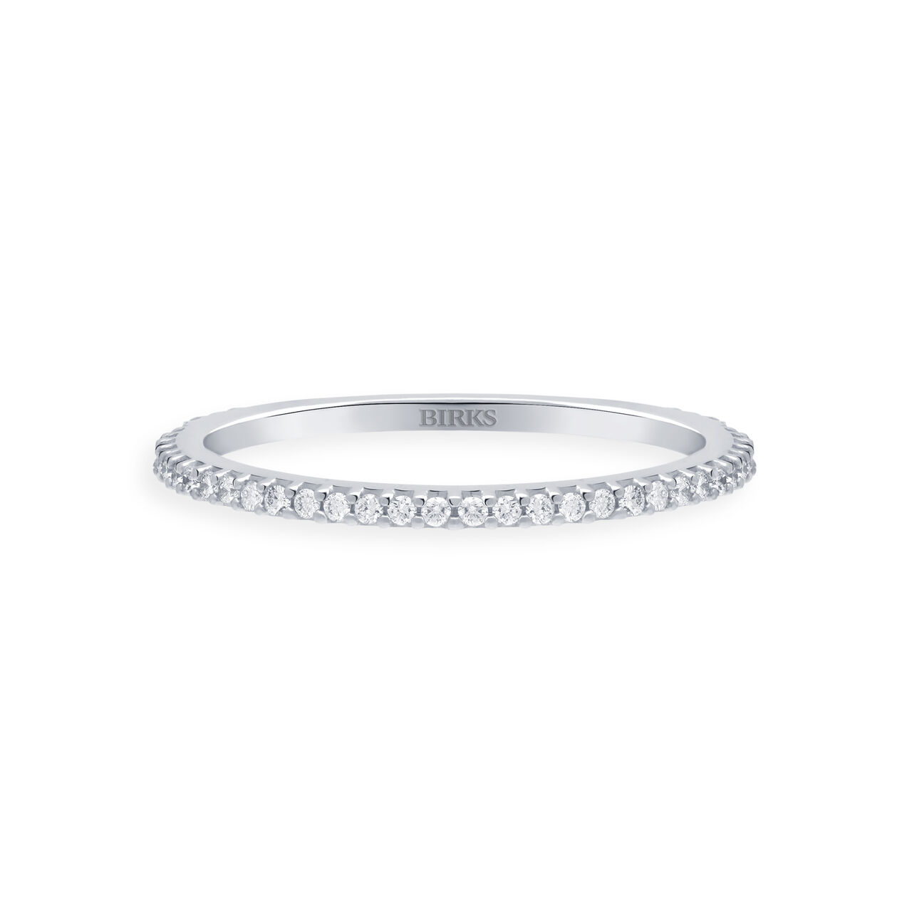 bijoux birks iconic stackable white gold and diamond rosee du matin ring image number 0