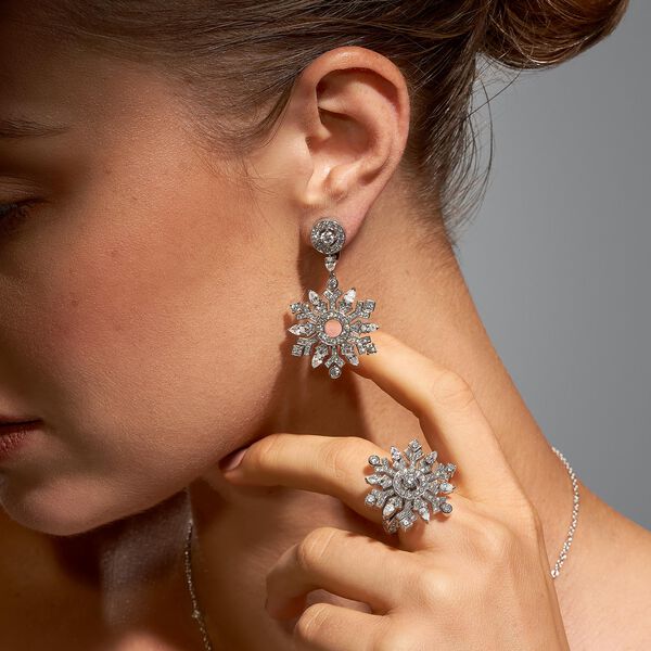 Boucles d'oreilles pendantes en diamants