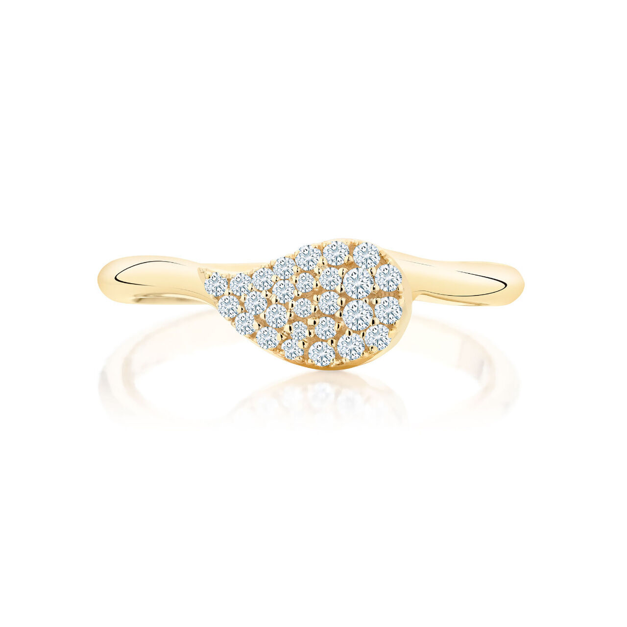 bijoux birks petale yellow gold and diamond stackable ring image number 0
