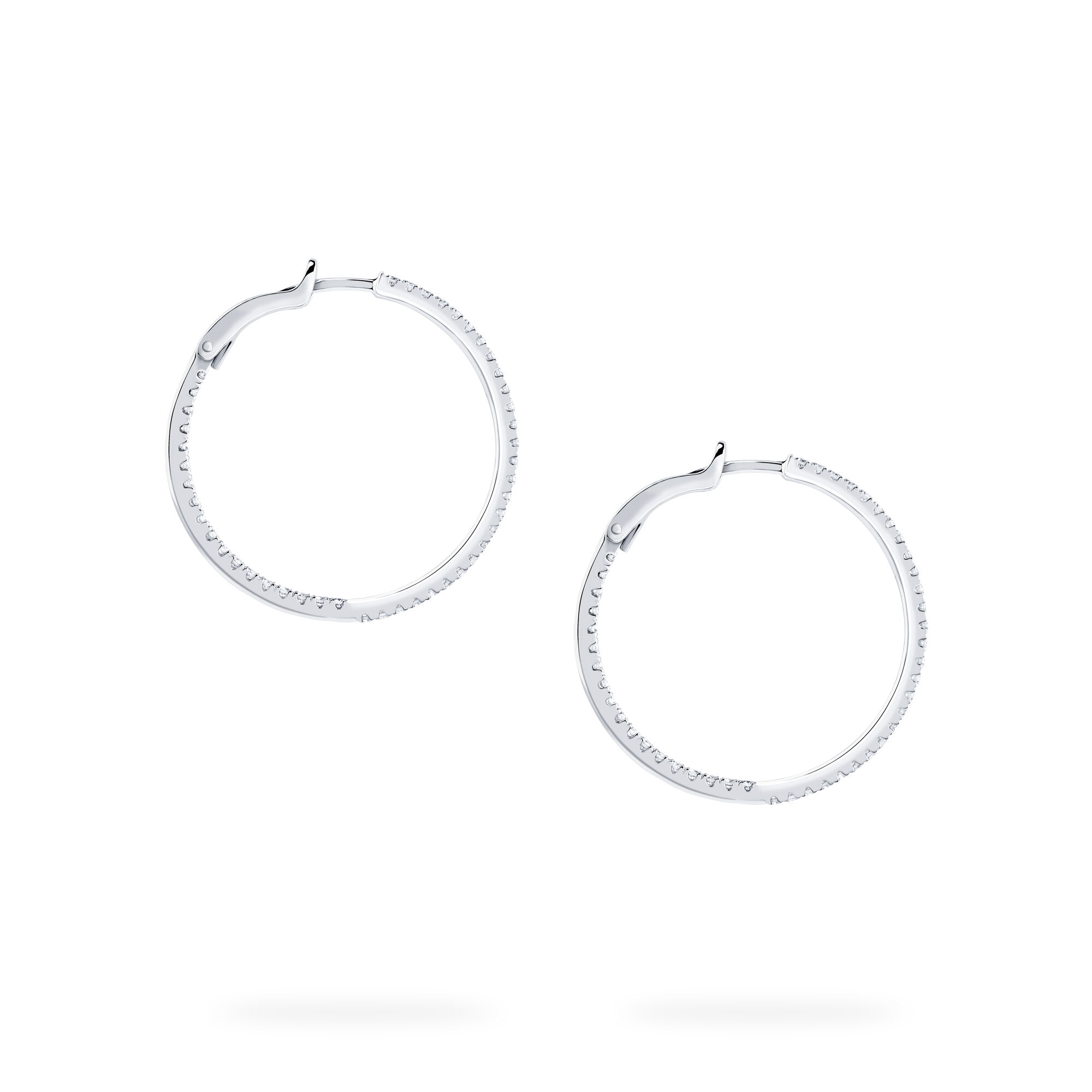 Sterling silver diamond hoops shop