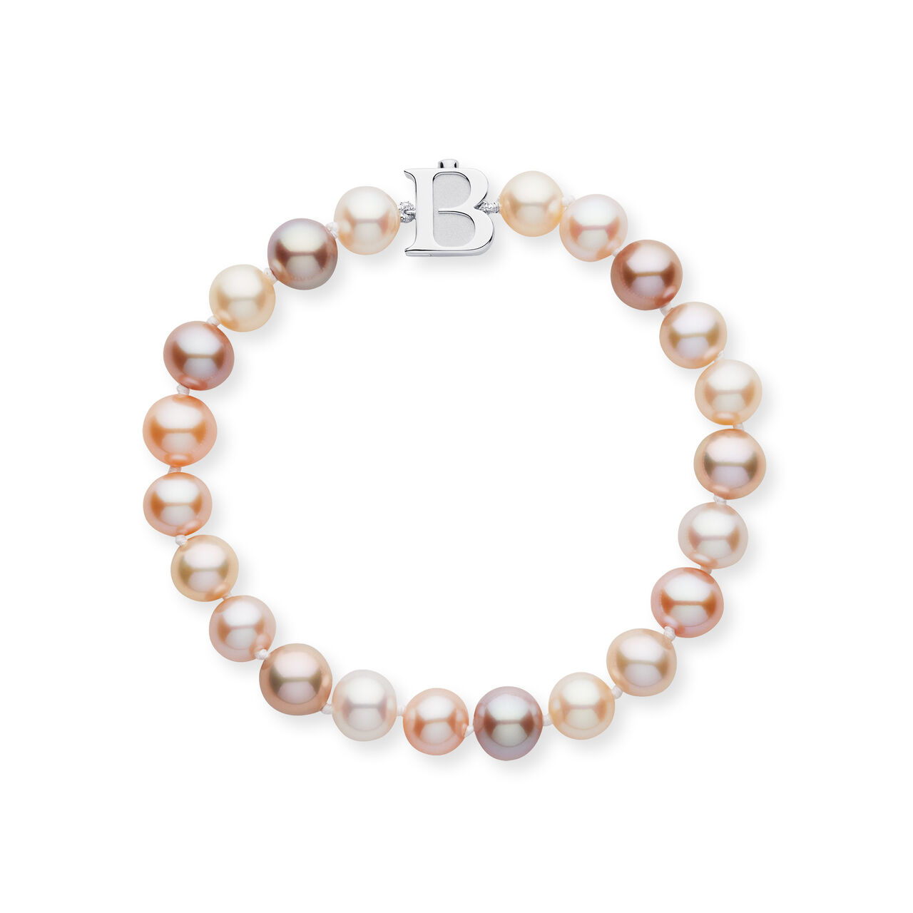 7.5-8 mm Silver Cultured Freshwater Pearl Bracelet image number 0