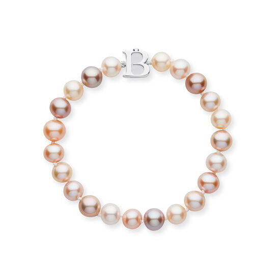 7.5-8 mm Silver Cultured Freshwater Pearl Bracelet image number 0