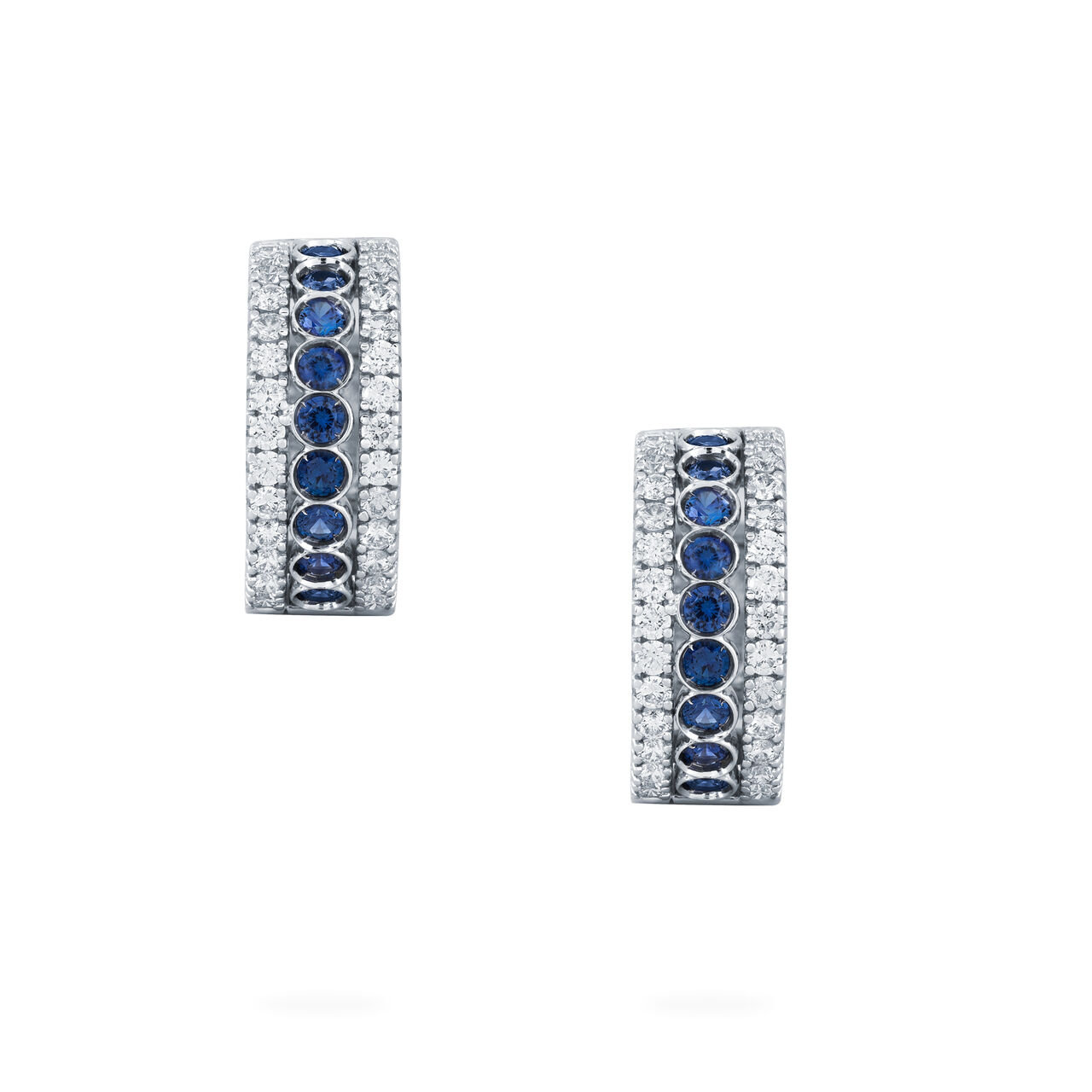 Sapphire and Diamond Huggie Earrings image number 2