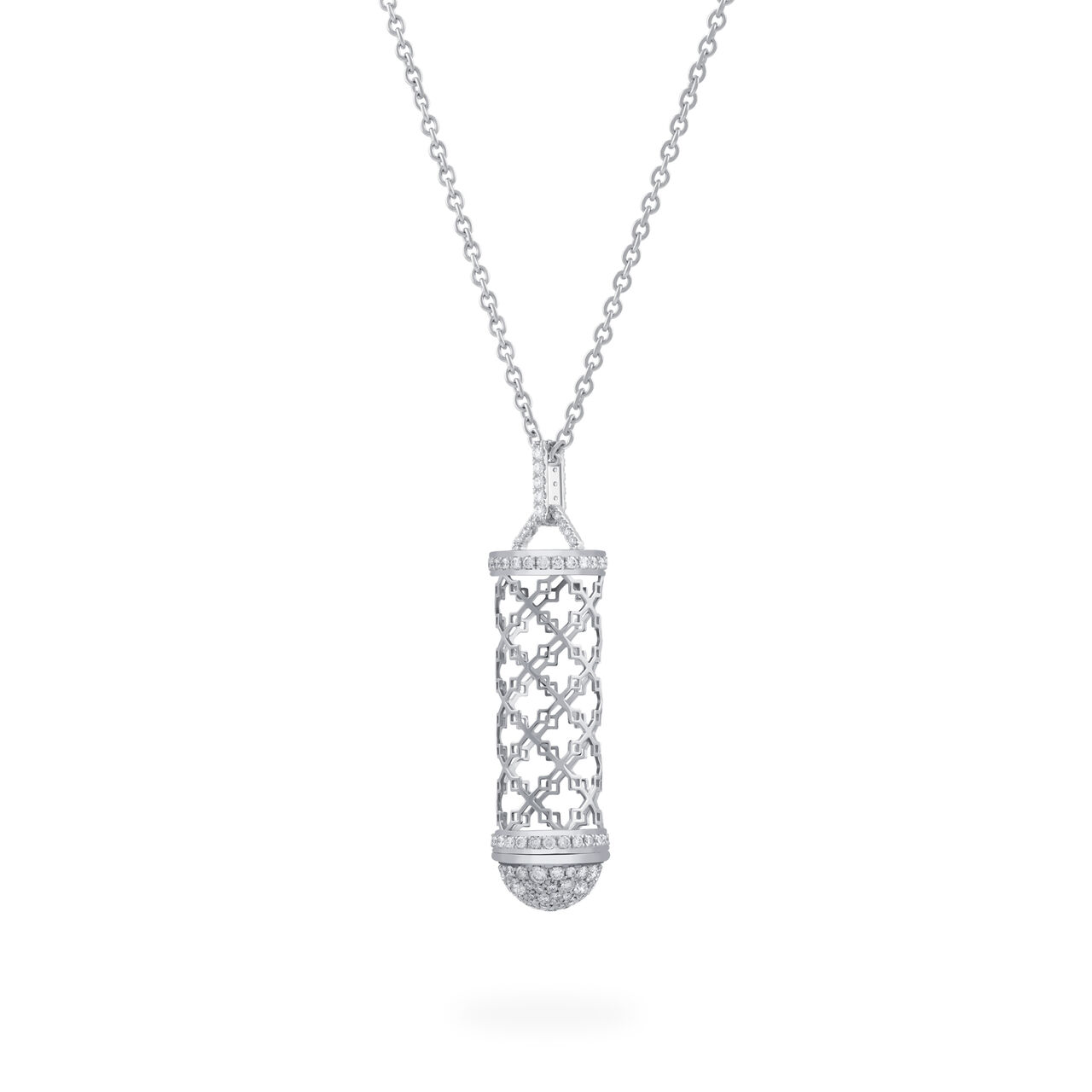 Diamond Message Pendant, White Gold image number 3