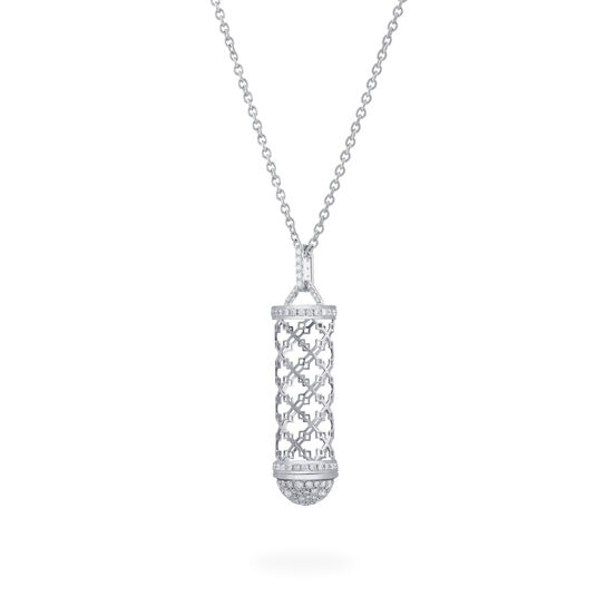 Diamond Message Pendant, White Gold image number 3