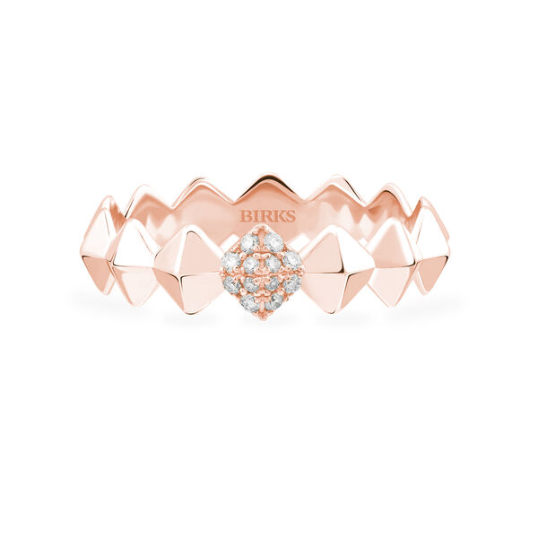 Bague empilable en diamants Rock & Pearl, Or rose