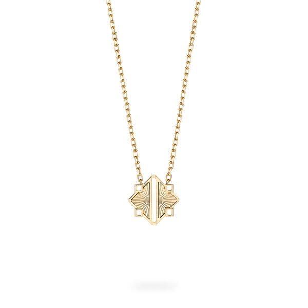 Guilloché Yellow Gold Pendant, X-Small