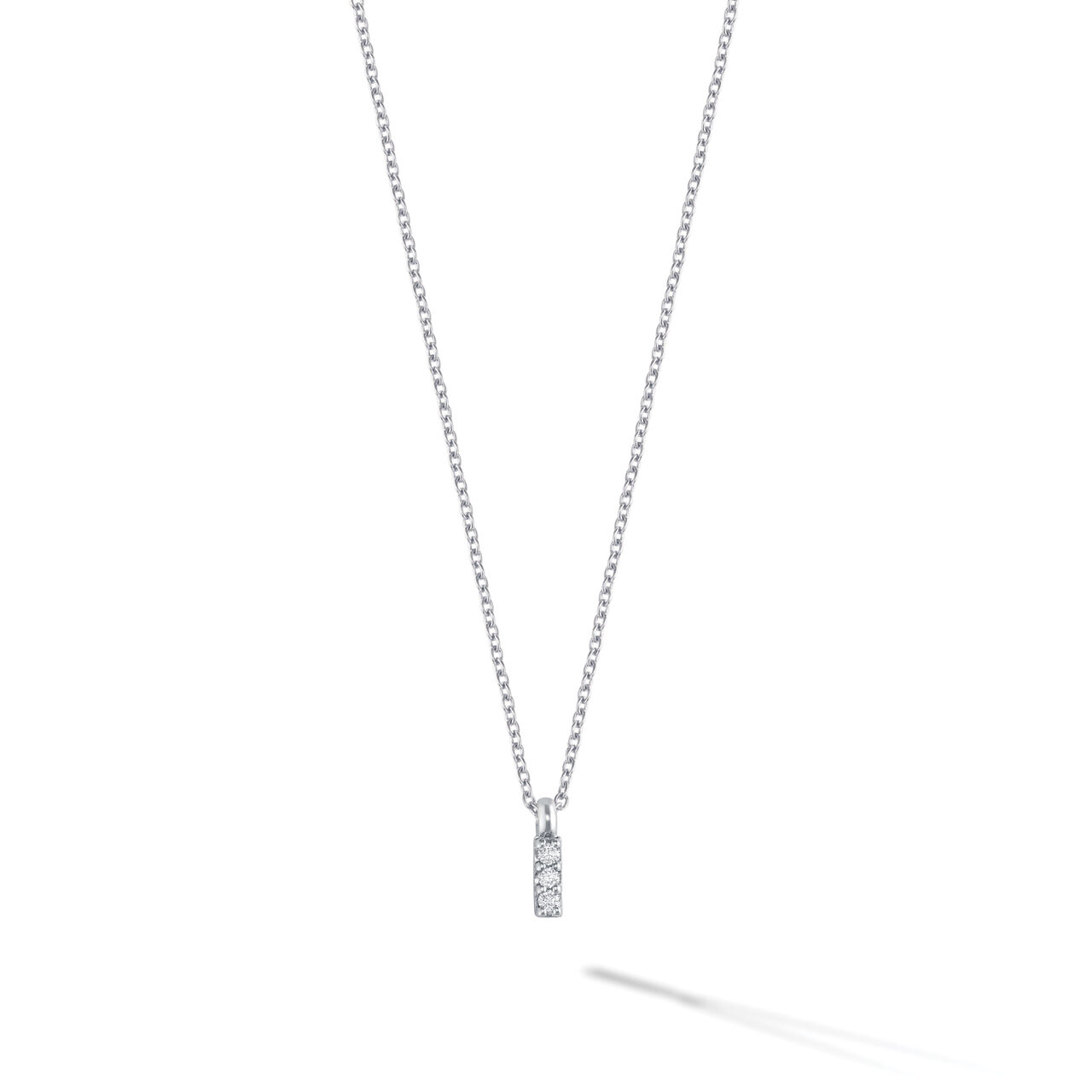 bijoux birks iconic white gold and diamond rosee du matin vertical bar pendant image number 0